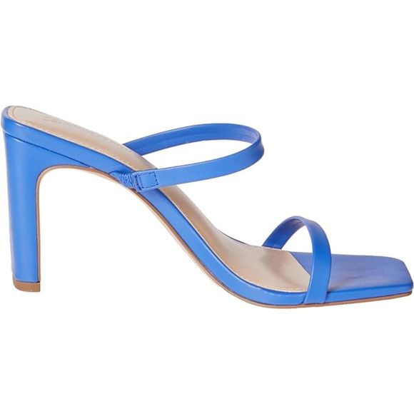 Women's Avery Square Toe Two Strap High Heeled Dazzling Blue Sandal - Picture 5 of 5